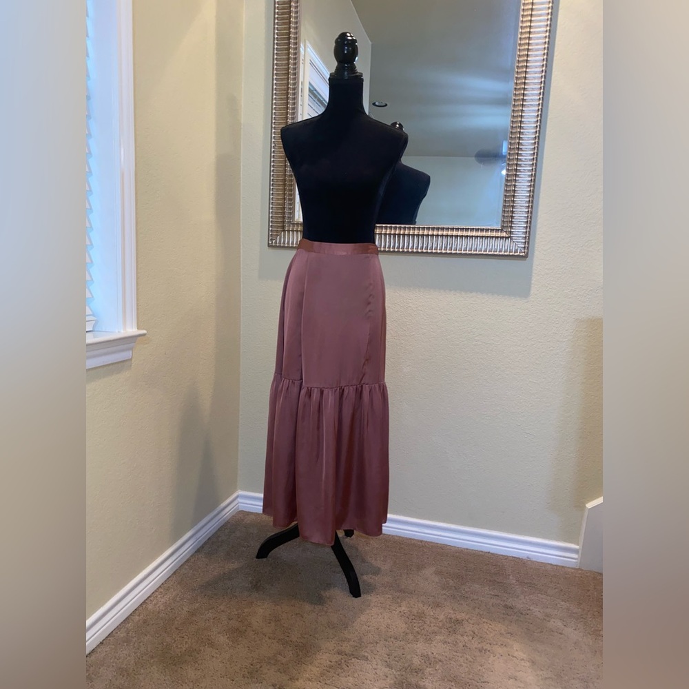 Topshop Dusty Rose Maxi Skirt - Picture 4 of 10